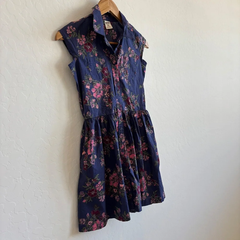 Arizona Jean Co floral Dress Navy Blue kids size 12, cottagecore, western, boho